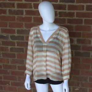 Joie | 100% Silk | Women's Aceline V-neck Blouse | Striped | Small | J307-23271